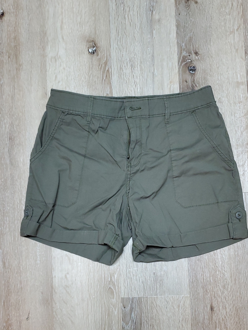 Social Standard Olive Green Cargo Roll-Cuff Shorts